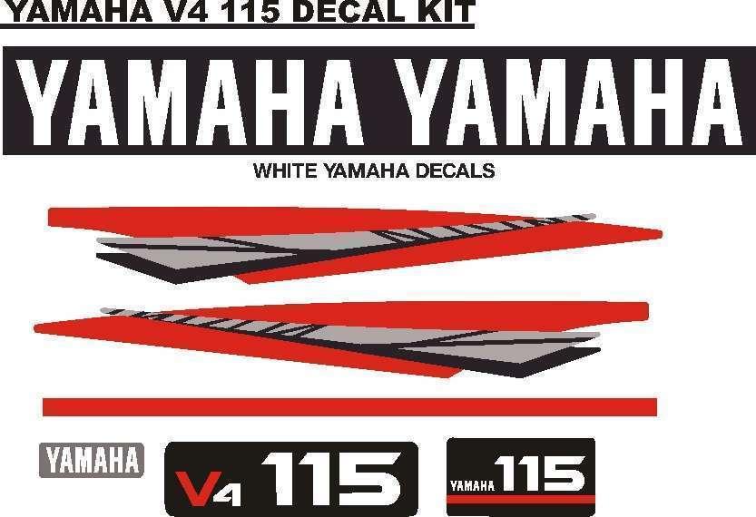 Yamaha V4 115 motor cowl decals stickers kits