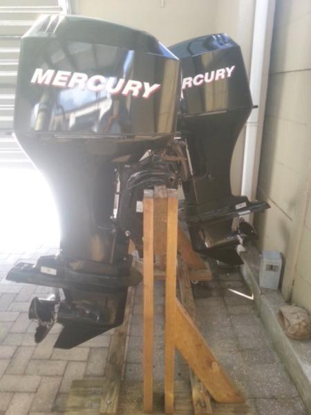 Pair of 2007 Mercury 60hp Four Stroke Bigfoot efi's.1 Owner.Low hours