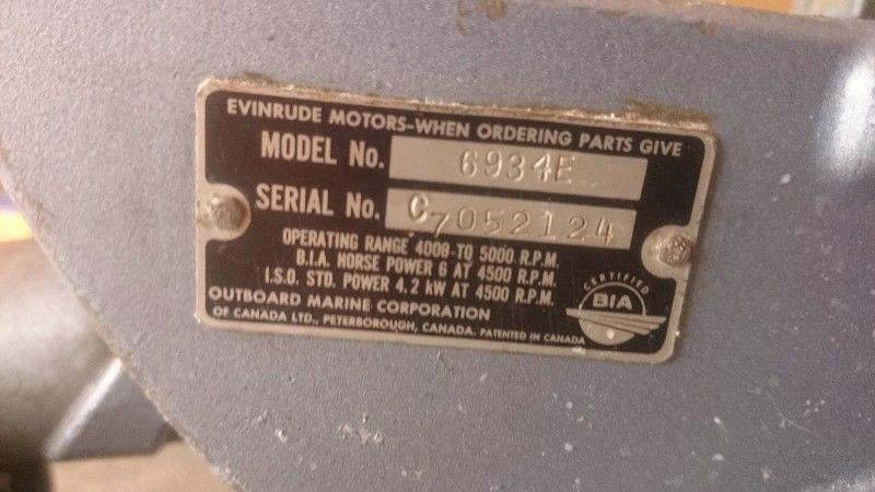 6 HP Evinrude outboard R4 000