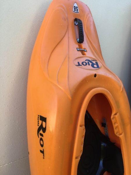 Almost brand new RIOT Whitewater Kayak