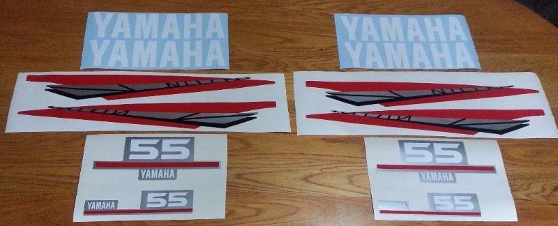 Yamaha two stroke 55 HP motor cowl decals graphics stickers