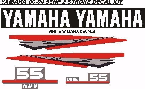Yamaha two stroke 55 HP motor cowl decals graphics stickers