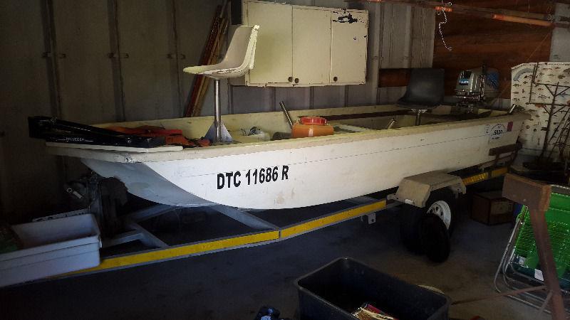 14' Bass boat with Cathedral hull and outboard