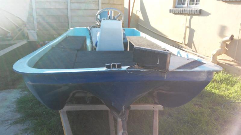 Bass boat on trailer