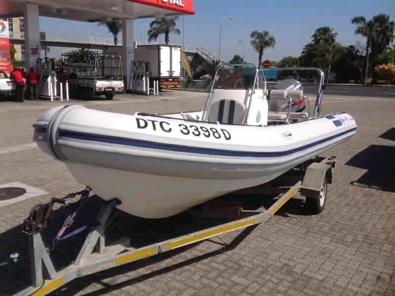 Semi Rigid 5.8M boat with a 125hp Mariner for sale