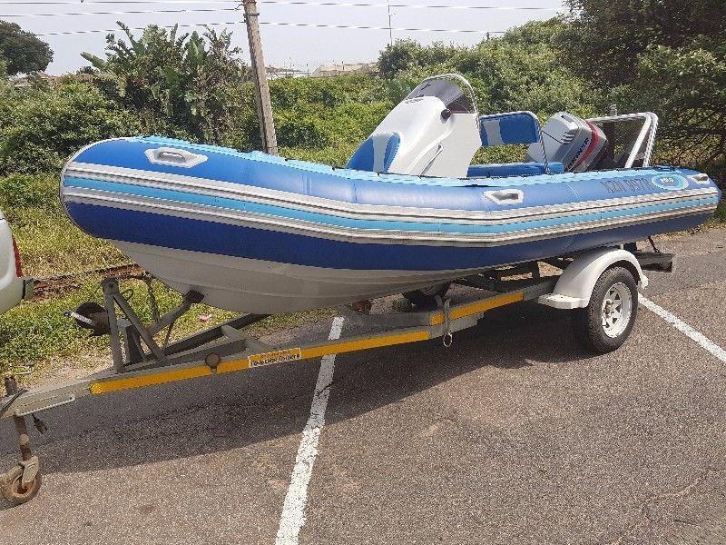 Lovely 5.4m Polo duck with immaculate Mariner 90hp Trim tilt three cylinder motor