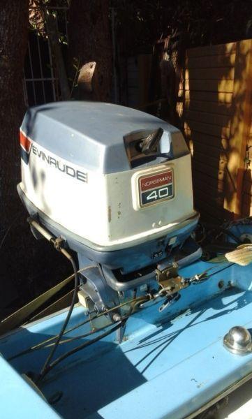 12 FT Boat with 40HP Evinrude on trailer
