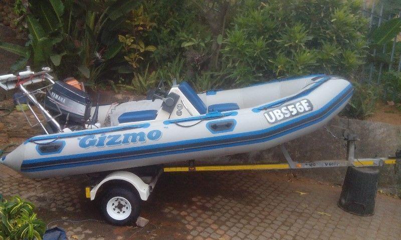 4.3m Rubber Duck with 40 Yamaha 3 cylinder