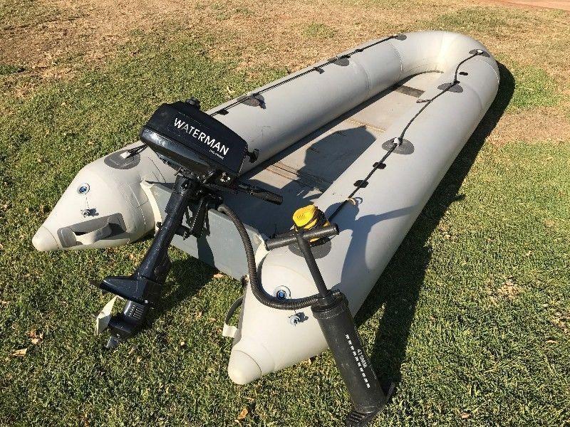 3.2m Rubber duck boat with 3.6 Hp Two Stroke petrol engine like new- Very Good Condition