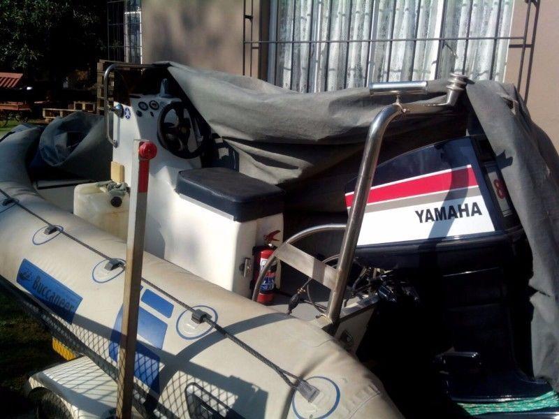 4.7m Buccaneer rubber duck withcentre console 85 Yamaha
