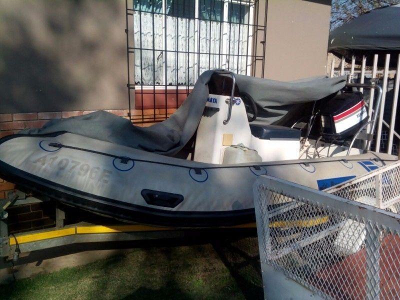 4.7m Buccaneer rubber duck withcentre console 85 Yamaha