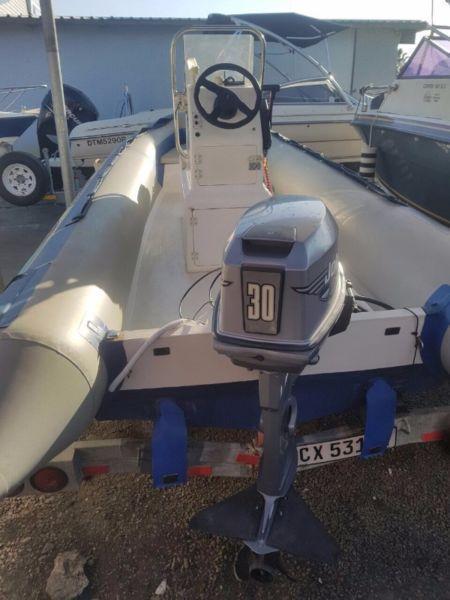 falcon 4.5 SR with a 30 Hp Johnson