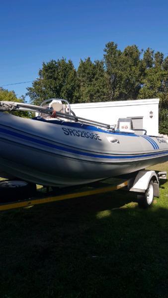 Semi Ridget Rubberduck for Sale. 90hp mariner motor