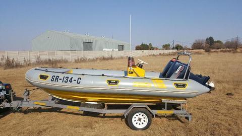 4,8m Buccanneer Semi-Rigid with 2 x Yamaha 40hp motors