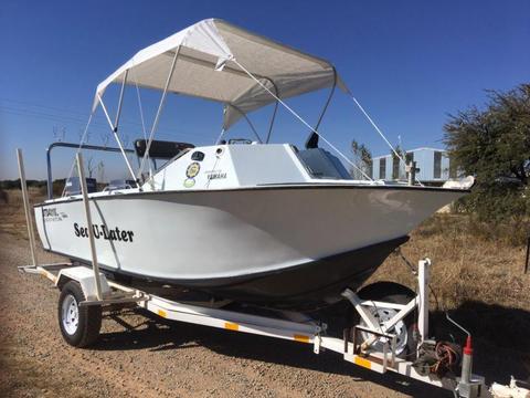 Ace craft deep sea fishing boat with 2 brand new yamaha 85 Comercials