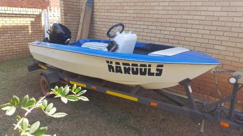 Boat with motor and trailer for sale