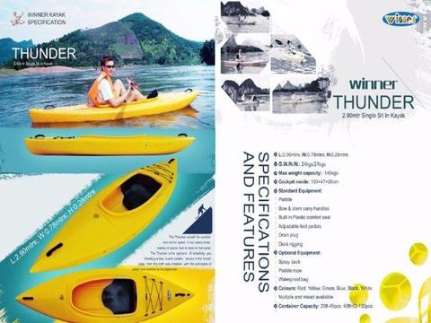 Winner Kayak - Thunder demo model single sit inside fun kayak