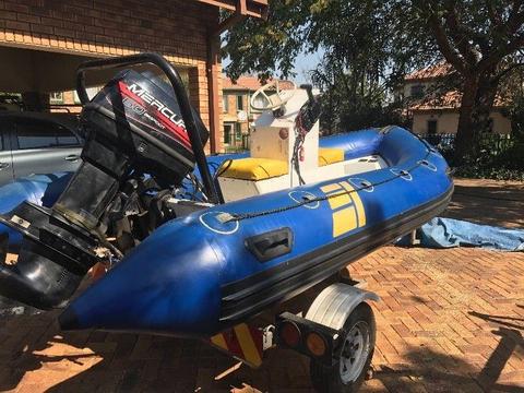 Rubber duck with 60hp mercury bigfoot engine- great condition