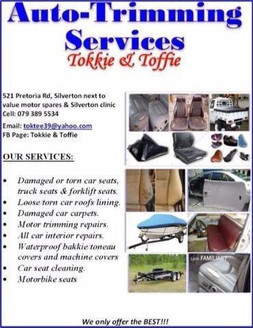 Boat Covers,Seats Repairs,Canvass Stitching,Tents,Trimmers Tokkie &Toffie