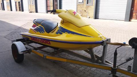 Seadoo jet ski on trailer