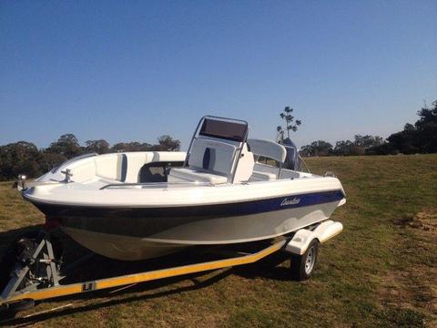 2016 Countess 170 on trailer with a Yamaha 100hp outboard engine