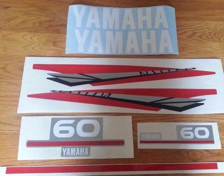 Yamaha 2 stroke outboard motor cowl decals stickers graphics kits