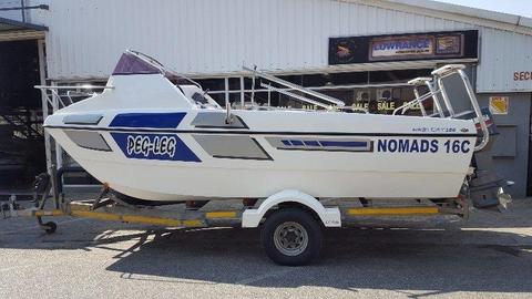 Kozi Cat 18.6ft F/Console with 2x70hp Yamaha's on Breakneck Trailer