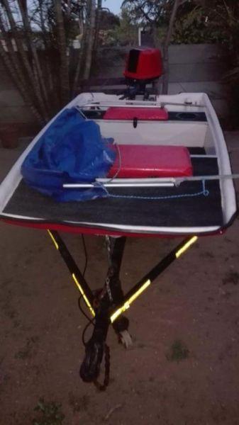 Small river boat with 7.5 hp motor