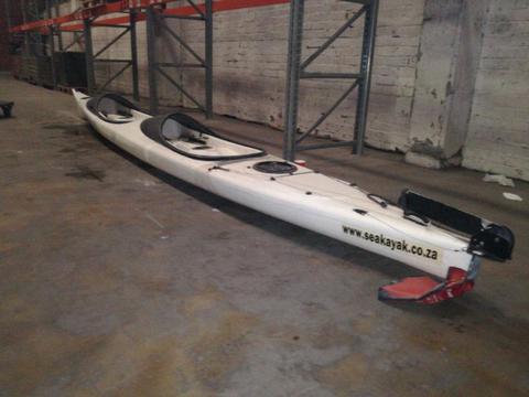 Sea kayak for 2 people needs some small tlc but it comes with the necessary equipment to fix it