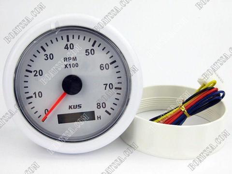 KUS TACHOMETER GAUGE 8000RPM – WHITE