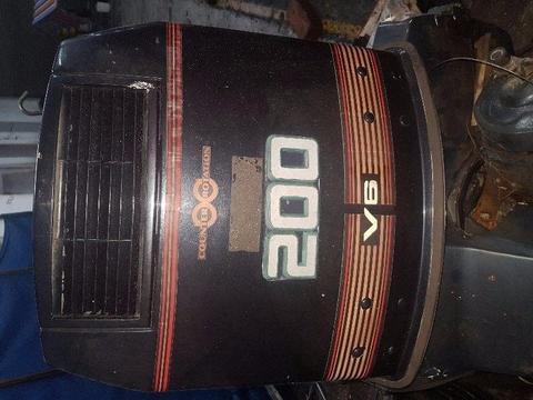 TWO EVINRUDE 200 HP VDO OUTBOARD MOTORS