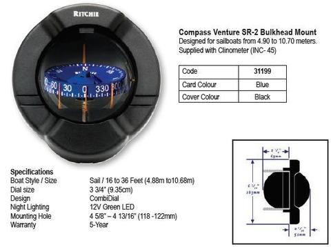 For Sale New Lalizas Compass Venture SR-2 Bulkhead Mount