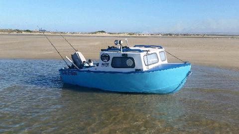 Small cabin boat .8hp Tohatsu 10k