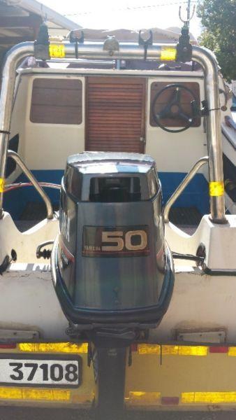 Calibre cabin boat with 50hp Yamaha autolube