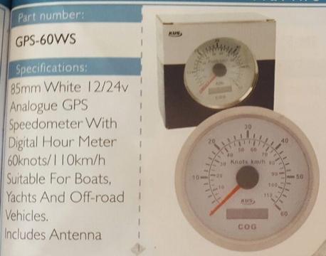 Marine Gauges Speedometer White GPS-60WS