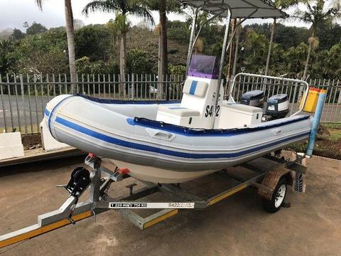 Stingray Predator Cat 4.9m Rubber Duck with 2 x 40HP Yamahas