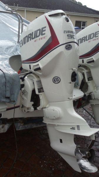 PRICE REDUCED - Immaculate latest generation Evinrude 90HP L/Shaft