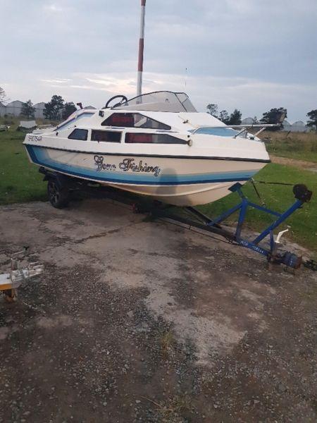 Cabin boat with motor 16ft flamingo hullboat