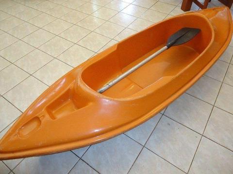 Canoe for fishing with paddle