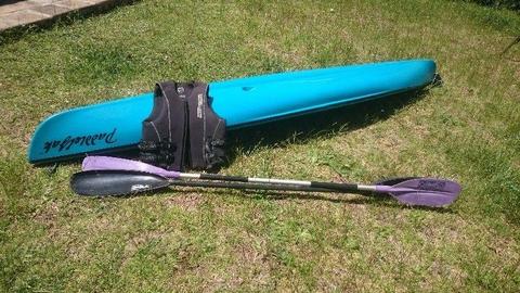 Paddleyak Solo Tourer Kayak + 2x paddles + Seadoo Life Jacket
