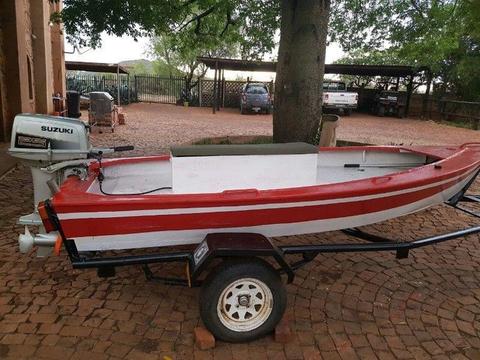 Boat and Trailer with 25hp, Good Condition