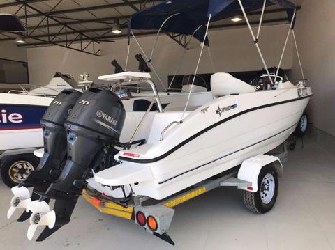 Explorer 190 with 2 x F70 Yamaha Outboards (8 hours only)