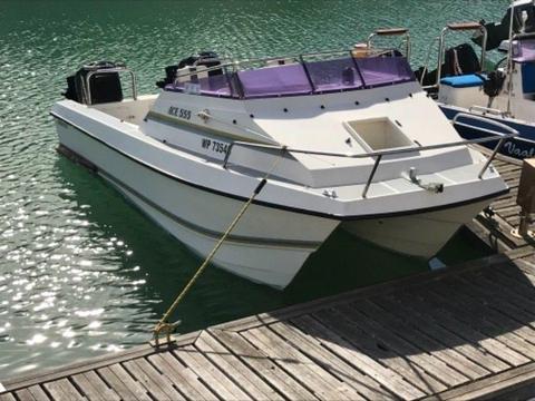 555 Acecat, plus 2 X 90 Mercs, trailer, boat cover