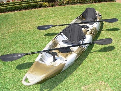 Double Seat Tandem Pioneer Kayak, brand new including accessories, 2 FREE Paddle leashes!