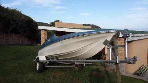 River boat on trailer