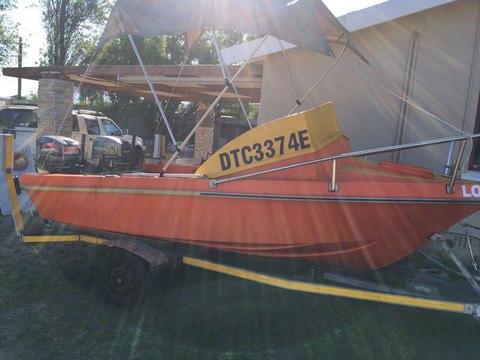 14' boat with 2 mariner motors