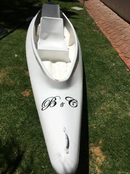 Two man canoe with ores in excellent condition