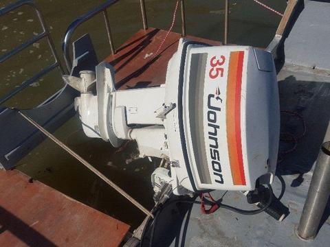 Johnson 35hp outboard in excellent condition with fuel tank