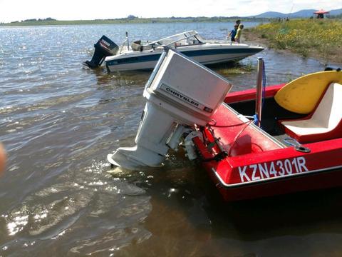 Piranha boat with a 85hp Chrysler outboard