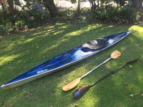 K1 Canoe, Carbon Fibre Paddle, Fibre Glass Paddle, and Cockpit Cover